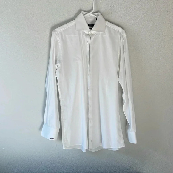 Custom made White Hugo Boss button up shirt 15.5 32/33 - Picture 1 of 5